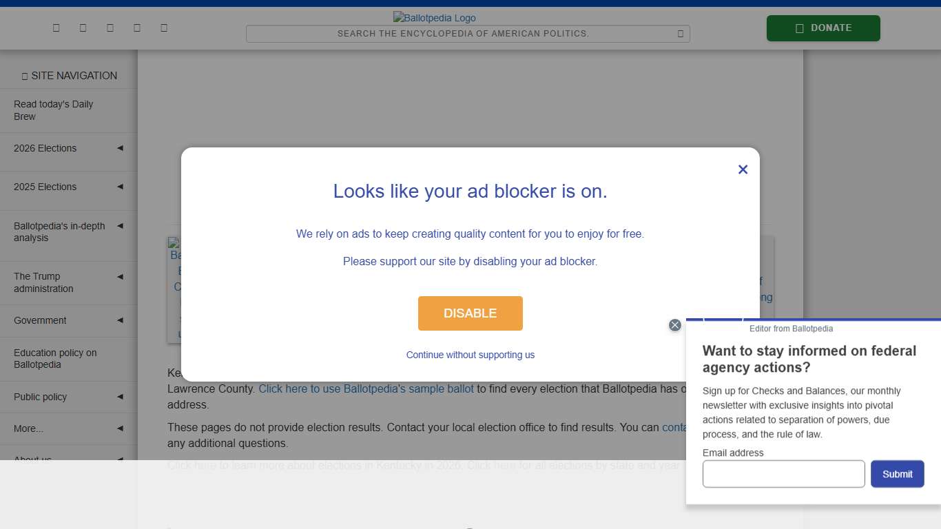 Lawrence County, Kentucky, elections, 2026 - Ballotpedia